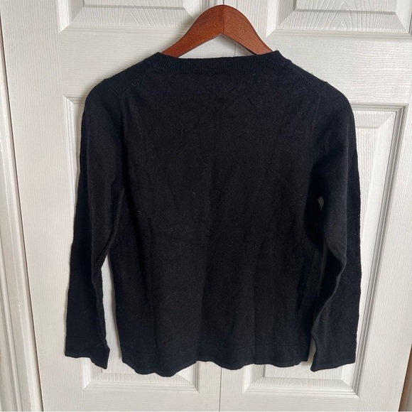 J Crew Teddy Sweater Set of 2 Black and Wine Women’s size Medium Cotton Wool Top - Picture 7 of 9